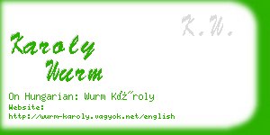 karoly wurm business card